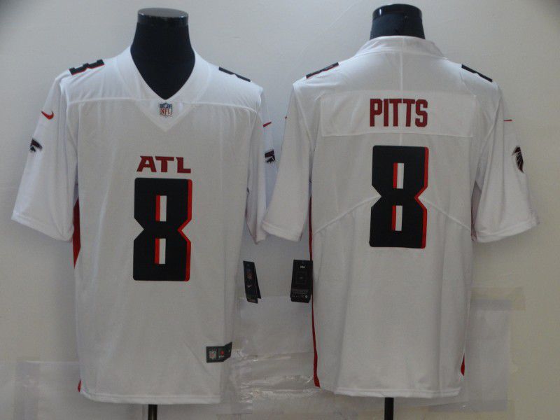 Men Atlanta Falcons 8 Pitts White Nike Vapor Untouchable Limited 2021 NFL Jersey